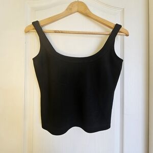 Vintage Linda Allard Ellen Tracy Black Knit Crop Tank Top Sz 4p